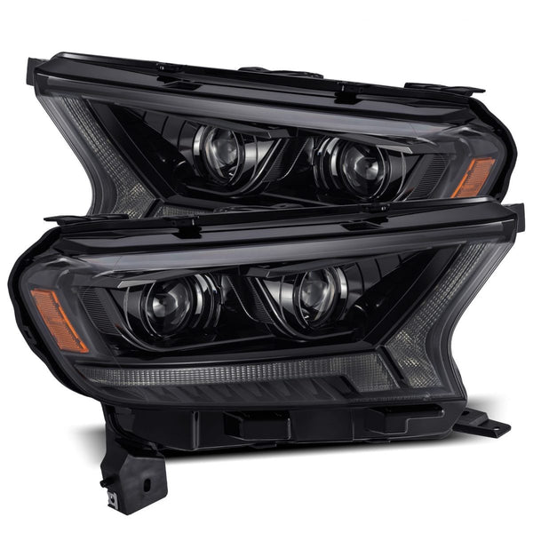 AlphaRex 2019 - 2023 Ford Ranger PRO-Series Proj Headlights Plank Style Alpha Black w/Seq Signal/DRL