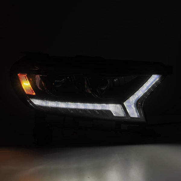 AlphaRex 2019 - 2023 Ford Ranger PRO-Series Proj Headlights Plank Style Alpha Black w/Seq Signal/DRL