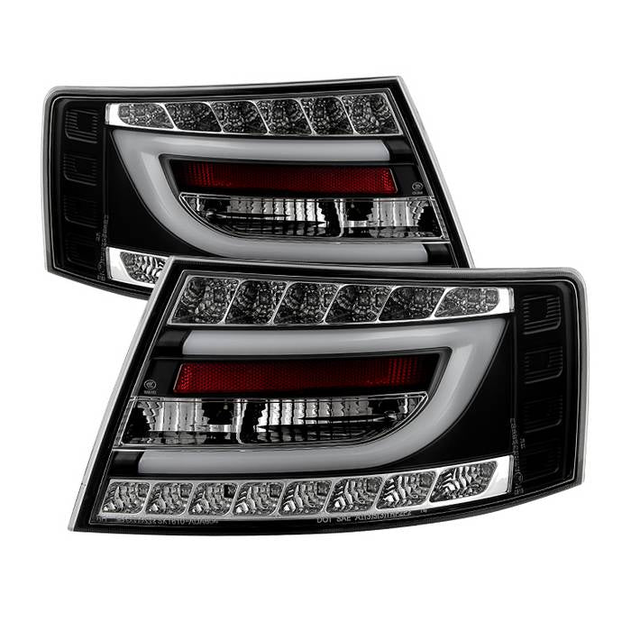 Spyder Audi A6 2005 - 2008 4Dr Sedan Only Version 2 Light Bar LED Tail Lights Blk ALT-YD-AA605V2-LBLED-BK