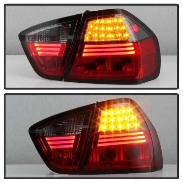 Spyder BMW E90 3-Series 2006 - 2008 4Dr LED Tail Lights Red Smoke ALT-YD-BE9006-LED-RS - GUMOTORSPORT