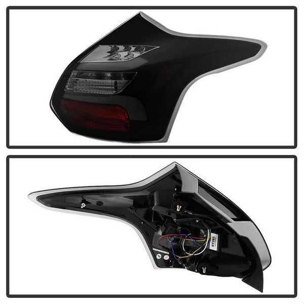 Spyder 2012 - 2014 Ford Focus 5DR LED Tail Lights - Black Smoke (ALT-YD-FF12-LED-BSM) - GUMOTORSPORT