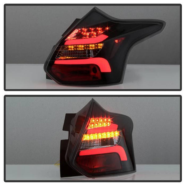 Spyder 2012 - 2014 Ford Focus 5DR LED Tail Lights - Black Smoke (ALT-YD-FF12-LED-BSM) - GUMOTORSPORT