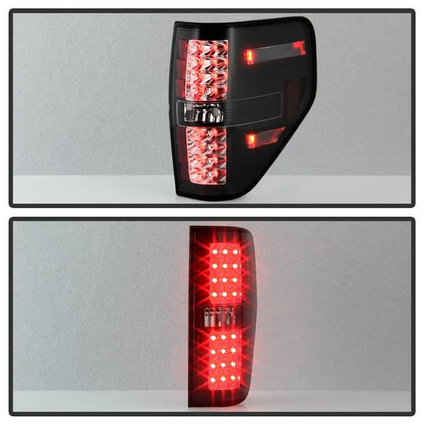 Spyder Ford F150 09-14 LED Tail Lights Black Smoke ALT-YD-FF15009-LED-BSM - GUMOTORSPORT