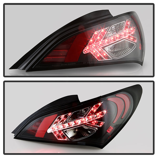 Spyder Hyundai Genesis 2010 - 2012 2Dr LED Tail Lights Black ALT-YD-HYGEN09-LED-BK