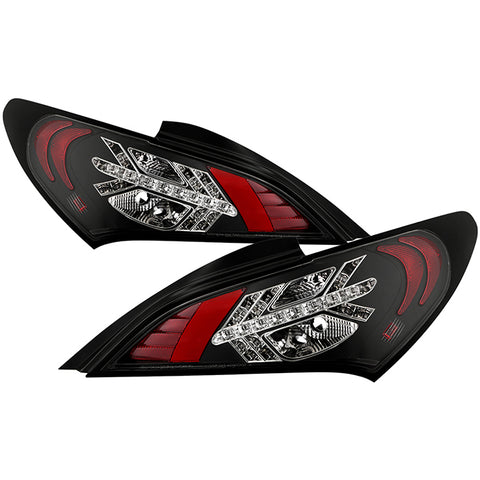 Spyder Hyundai Genesis 2010 - 2012 2Dr LED Tail Lights Black ALT-YD-HYGEN09-LED-BK