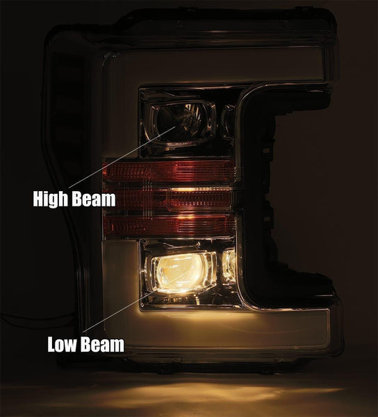 AlphaRex 17-19 Ford F-250 SD PRO-Series Proj Headlights Plank Style Chrome w/Activ Light/Seq Signal - GUMOTORSPORT