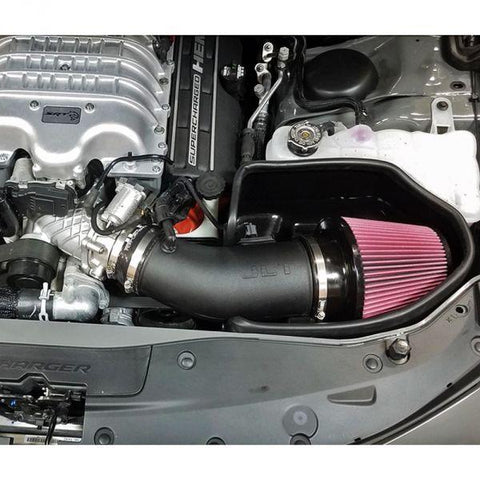 JLT 2015 - 2020 Dodge Charger / 2015 - 2018 Challenger Hellcat 6.2L Black Textured Cold Air Intake Kit w/Red Filter - GUMOTORSPORT