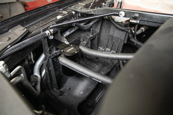 Corsa 2021 + Dodge Ram TRX Crew Cab Aluminum Oil Catch Can w/Mounting Bracket