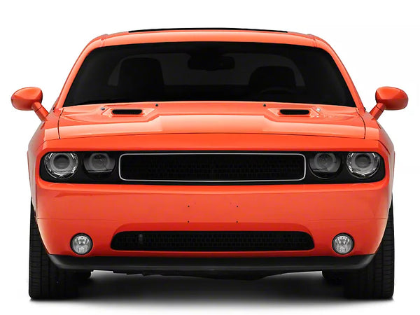 Raxiom 2008 - 2014 Dodge Challenger Dual LED Halo Projector Headlights- Black Housing (Clear Lens)