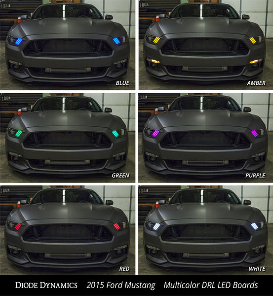 Diode Dynamics RGBWA DRL + Turn Signal LED Boards - Ford Mustang 2015-2017