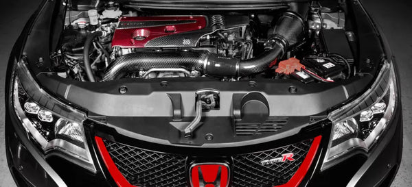 Eventuri Honda FK8 Civic Type R - Red Kevlar / Black Carbon Engine Cover