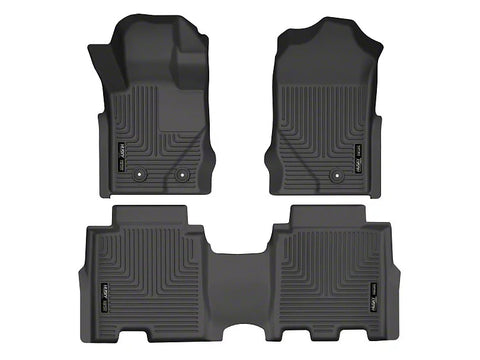 Husky Liners 2021 + Ford Bronco 4 Door Weatherbeater Front & 2nd Seat Floor Liners - Black