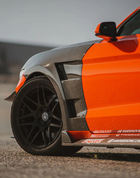 Anderson Composites 2015 - 2017 Ford Mustang Type-AT Carbon Fenders (0.4in Wider) - GUMOTORSPORT