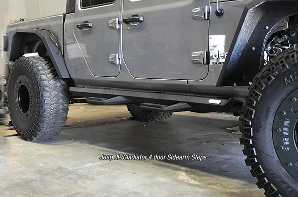 Iron Cross 2020 + Jeep Gladiator (4 Door) Sidearm Steps - Matte Black - GUMOTORSPORT