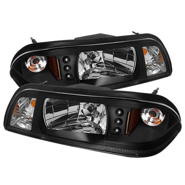 Spyder Ford Mustang 1987 - 1993 1PC LED Headlights (Replaceable LEDs) Crystal - GUMOTORSPORT