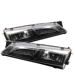 Spyder Nissan 240SX 1997 - 1998  Crystal Headlights Black HD-YD-N294-BK - GUMOTORSPORT