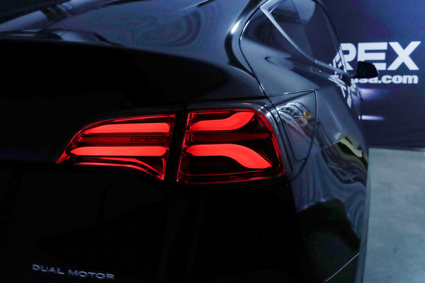 AlphaRex 2020 + Tesla Model Y PRO-Series LED Tail Lights Red Smoke w/Seq Sig