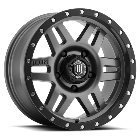 ICON Six Speed 17x8.5 5x5 ( 5x127 ) -6mm Offset 4.5in BS 94mm Bore Gun Metal Whee