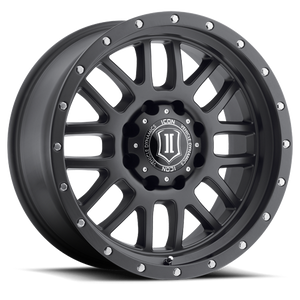 ICON Alpha 17x8.5 6x5.5 ( 6x139.7 ) 0mm Offset 4.75in BS 106.1mm Bore Satin Black Wheel
