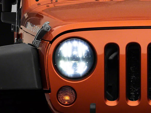 Raxiom 1997 - 2018 Jeep Wrangler TJ/JK Axial Series LED Headlights- Black Housing (Clear Lens)