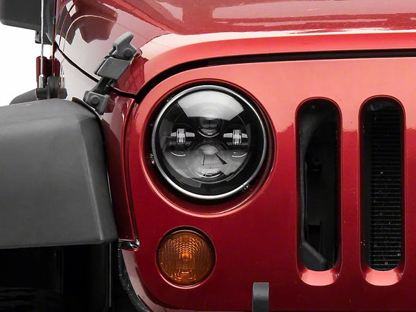 Raxiom 1997 - 2018 Jeep Wrangler TJ/JK Axial Series LED Daymaker Headlights- Black Housing (Clear Lens)