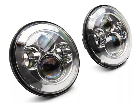 Raxiom 1997 - 2018 Jeep Wrangler TJ/JK Axial Series LED Daymaker Headlights- Chrome Housing (Clear Lens)