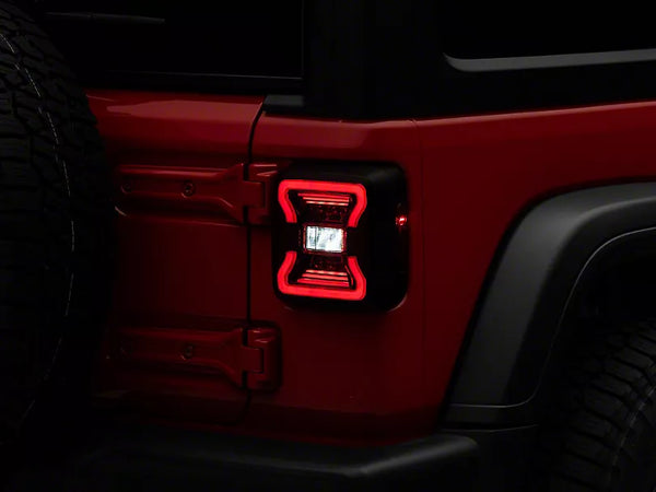 Raxiom 2018 + Jeep Wrangler JL LED Tail Lights- Black Housing - Red Lens