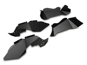 Fishbone Offroad 07-18 Jeep JK Wrangler Front/Rear Inner Fenders -Aluminum - Blk Pwdrcoat (Set Of 4)