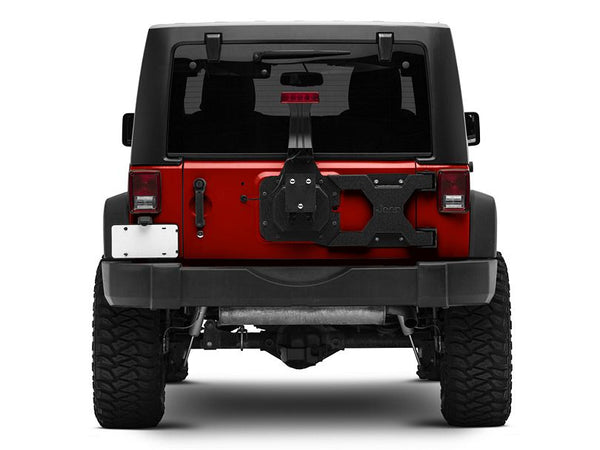 Officially Licensed Jeep 2007 - 2018 Jeep Wrangler JK HD Tire Carrier w/ Mount and Jeep Logo