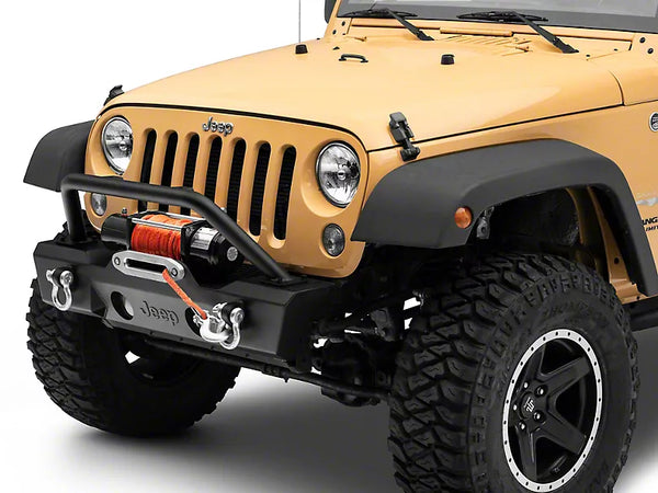 Officially Licensed Jeep 2007 - 2018 Jeep Wrangler JK Stubby Front Winch Bumper w/ Jeep Logo
