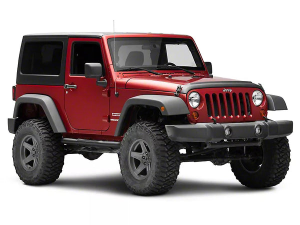 Officially Licensed Jeep 2007 - 2018 Jeep Wrangler JK 2Door 3Inch Round Curved Side Step Bars w/ Jeep Logo