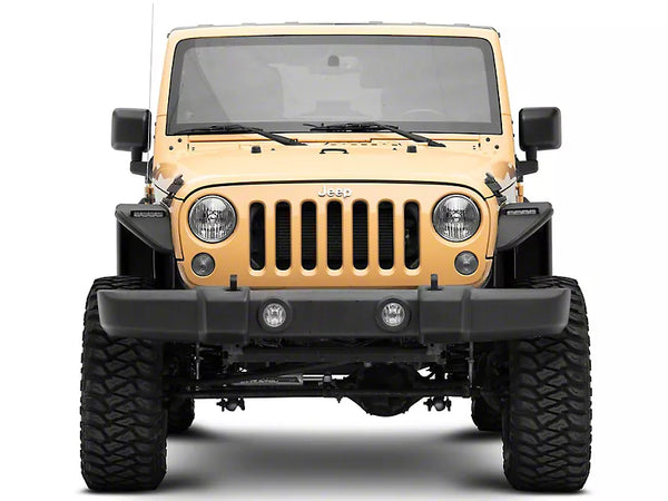 Officially Licensed Jeep 2007 - 2018 Wrangler JK Tubular Fender Flares w/ LED DRL and Jeep Logo- Front