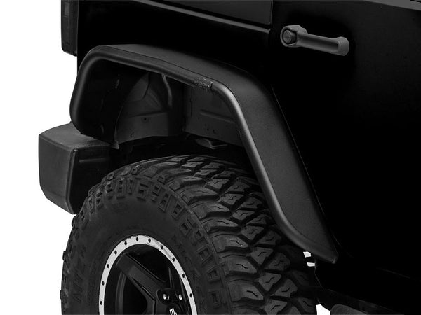Officially Licensed Jeep 2007 - 2018 Jeep Wrangler JK Tubular Fender Flares w/ Jeep Logo- Rear
