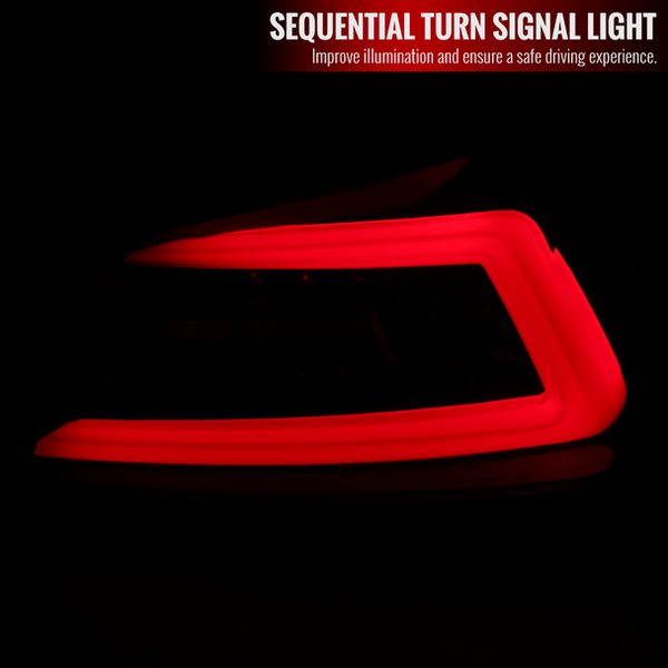 Spec-D Sequential LED Tail Lights Chrome Housing w/ Smoked Lens and White LED Bar - Subaru WRX / STI 2015 - 2020 - GUMOTORSPORT