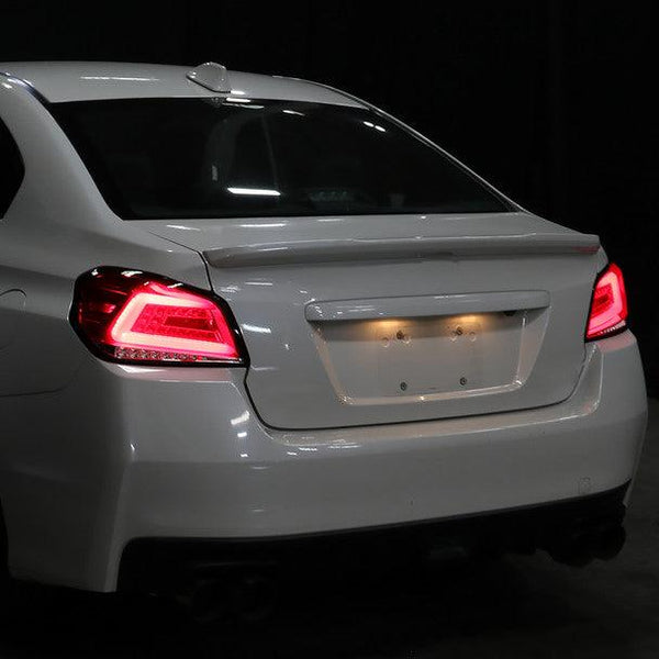 Spec-D Sequential LED Tail Lights Chrome Housing w/ Red Lens and Red LED Bar - Subaru WRX / STI 2015 - 2020 - GUMOTORSPORT