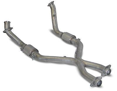 SLP 1999 - 2004 Ford Mustang 4.6L Full Assembly PowerFlo-X Crossover Pipe w/ Cats - GUMOTORSPORT