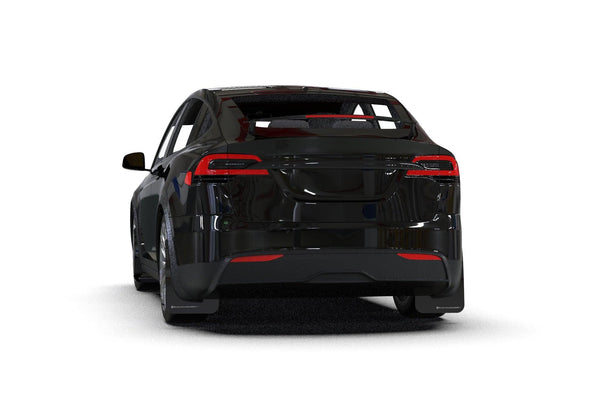 Rally Armor 2022 Tesla Model X Black UR Mud Flap w/ White Logo - GUMOTORSPORT