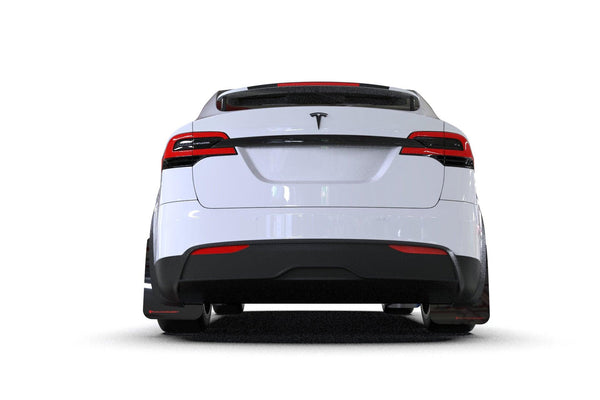 Rally Armor 2022 Tesla Model X Black UR Mud Flap w/ White Logo - GUMOTORSPORT