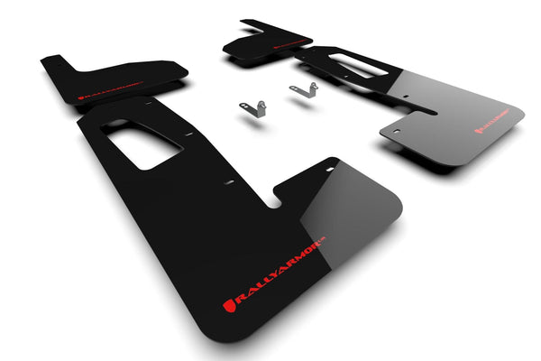 Rally Armor 2022 Rivian R1T Black UR Mud Flap w/ Red Logo - GUMOTORSPORT