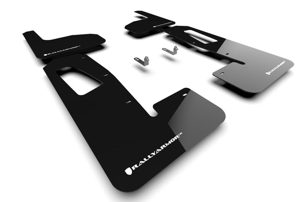 Rally Armor 2022 Rivian R1T Black UR Mud Flap w/ White Logo - GUMOTORSPORT