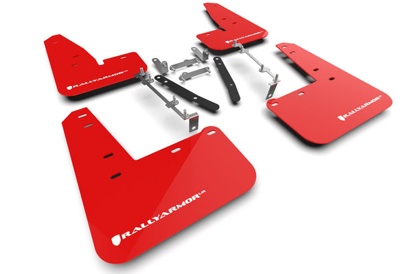 Rally Armor 2023 + Toyota GR Corolla Red UR Mud Flap w/ White Logo