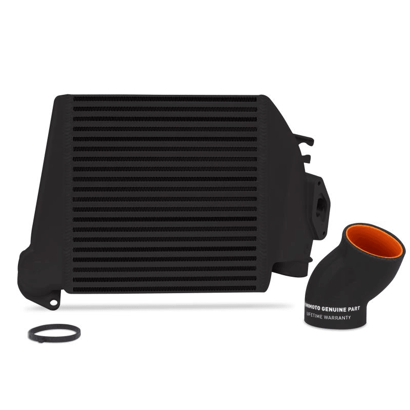 Mishimoto 08-14 Subaru WRX Top-Mount Intercooler Kit - Powder Coated Black & Black Hoses - GUMOTORSPORT