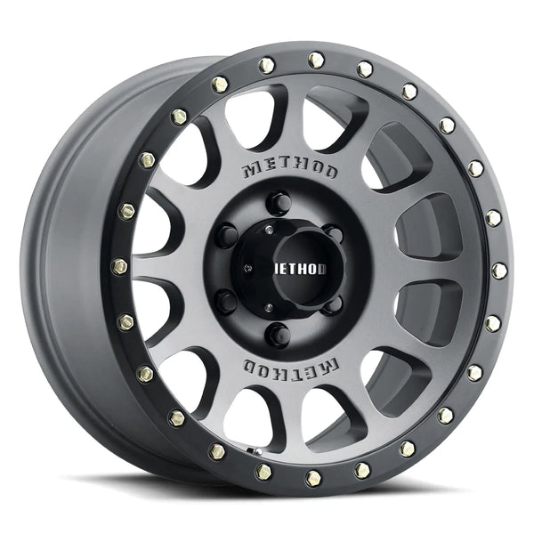 Method MR305 NV 17x8.5 / 0mm Offset / 8x6.5 BP / 130.81mm CB / Titanium - Matte Black Lip Wheel