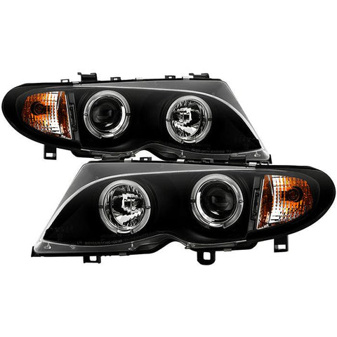 Spyder BMW E46 3-Series 2002 - 2005 4DR Projector Headlights 1PC LED Halo Blk PRO-YD-BMWE4602-4D-AM-BK - GUMOTORSPORT