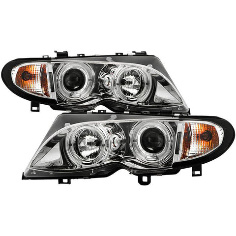 Spyder BMW E46 3-Series 2002 - 2005 4DR Projector Headlights 1PC LED Halo Chrm PRO-YD-BMWE4602-4D-AM-C - GUMOTORSPORT