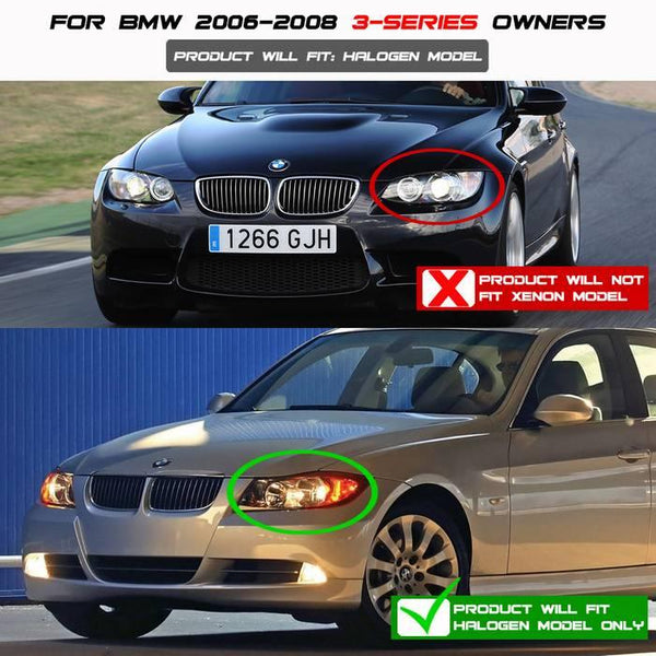 Spyder BMW E90 3-Series 2006 - 2008 4DR Projector CCFL Halo - Eyebrow Bulb Blk- PRO-YD-BMWE9005-CCFL-BK - GUMOTORSPORT