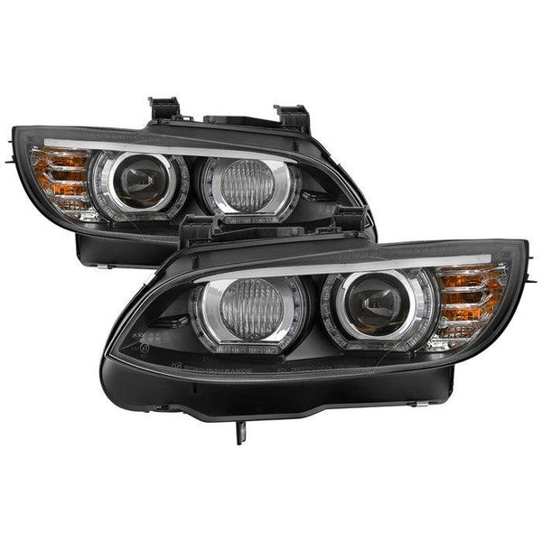 Spyder 2008 - 2010 BMW F92 3 Series Projector Headlights - LED DRL - Black (PRO-YD-BMWE9208-DRL-BK) - GUMOTORSPORT