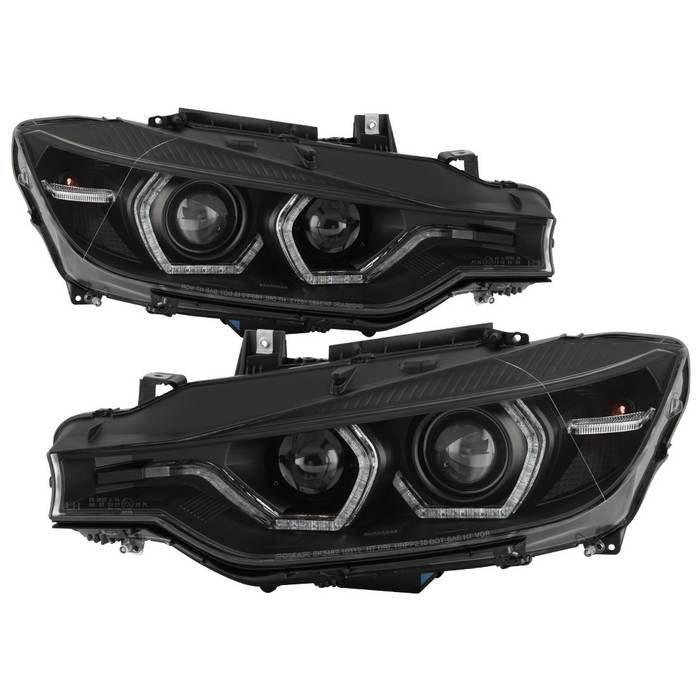 Spyder 2012 - 2014 BMW F30 3 Series 4DR Projector Headlights - Black PRO-YD-BMWF3012-AFSHID-BK - GUMOTORSPORT