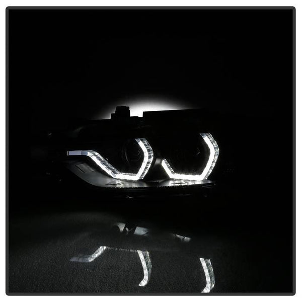 Spyder 12-14 BMW F30 3 Series 4DR Projector Headlights - LED DRL - Blk Smoke PRO-YD-BMWF3012-DRL-BSM - GUMOTORSPORT