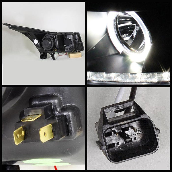 Spyder Chevy Cruze 2011 - 2014 Projector Headlights LED Halo -DRL Blk High H1 Low H7 PRO-YD-CCRZ11-DRL-BK - GUMOTORSPORT